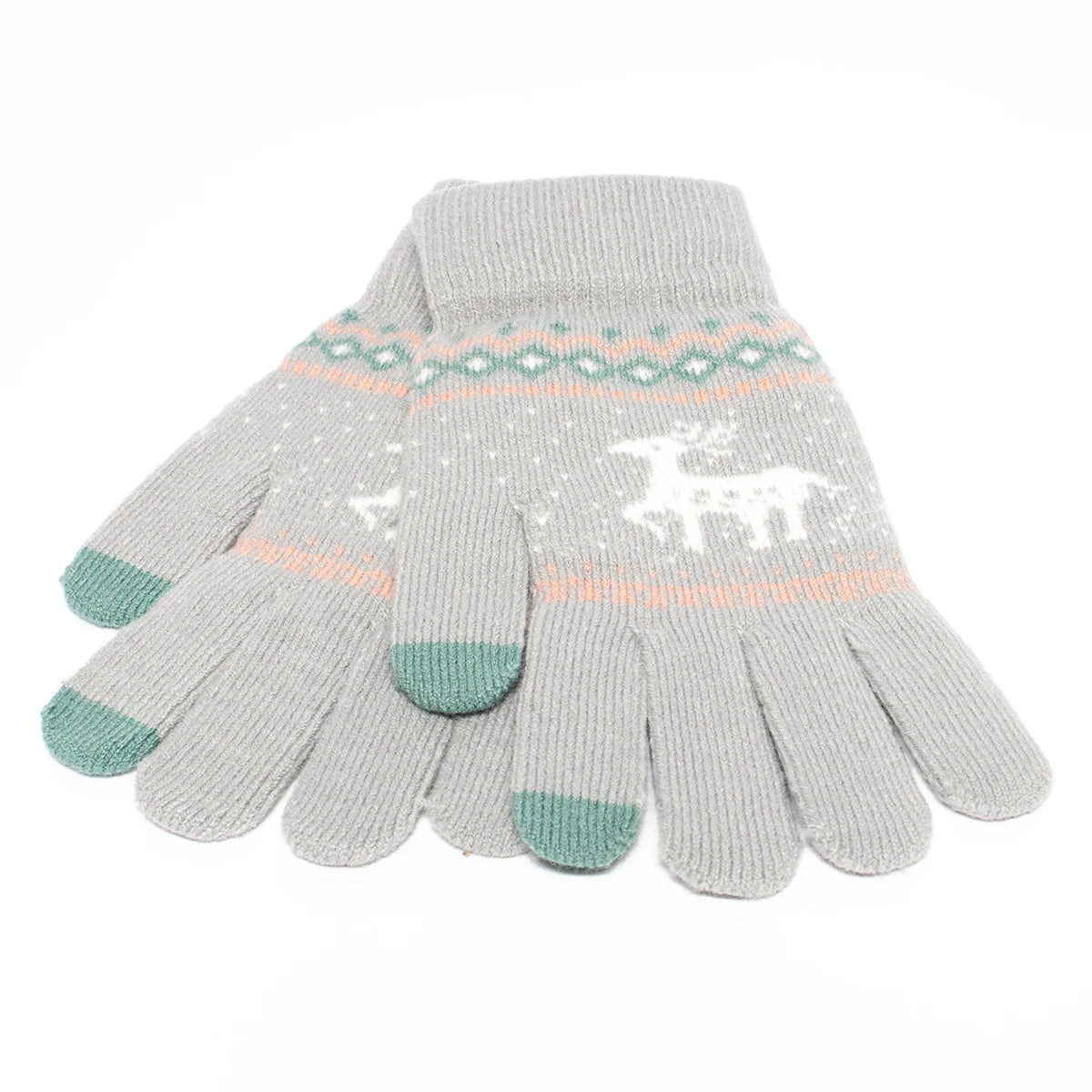 Gants de Noël en tricot – Motif cerf