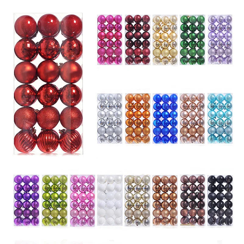 Boules de Noël brillantes – lot de 24 ou 36 (3 cm)