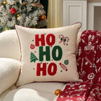 Housse de coussin de Noël brodée colorée