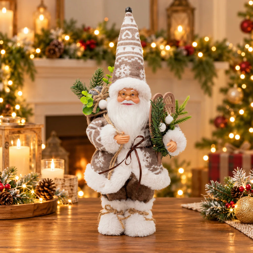 Poupée Père Noël debout en peluche