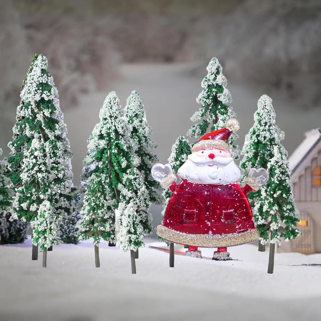 Lot de 19 mini sapins enneigés