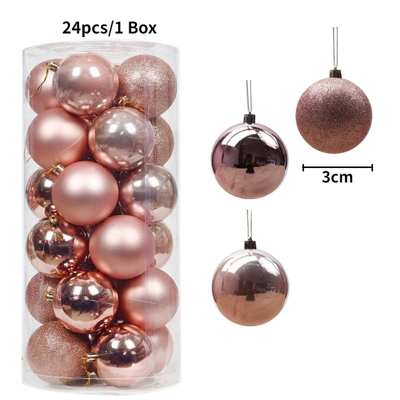 Boules de Noël brillantes – lot de 24 ou 36 (3 cm)