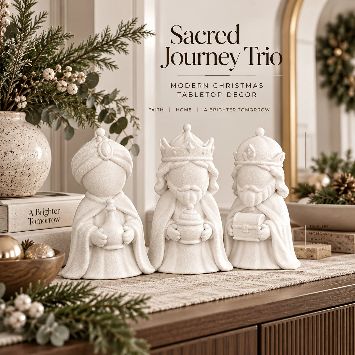 Les 3 Rois mages – statuettes blanches