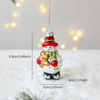 Suspension de Noël en verre peint (Père Noël, bonhomme de neige…)