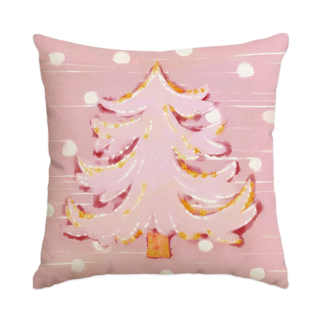 Housse de coussin de Noël rose – 45 x 45 cm