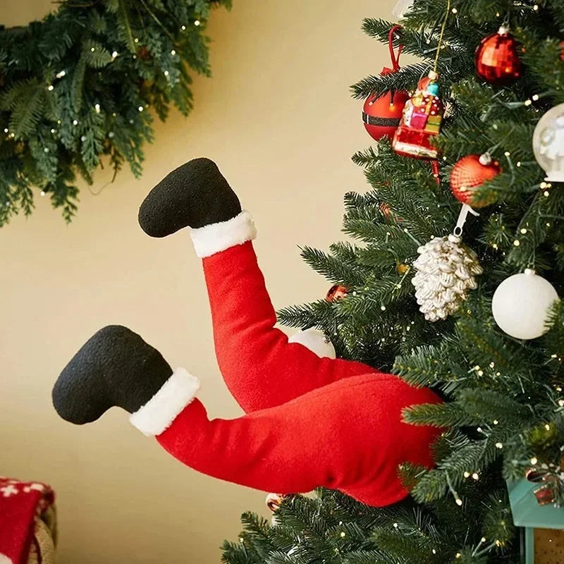 Jambes de lutin farceur pour sapin