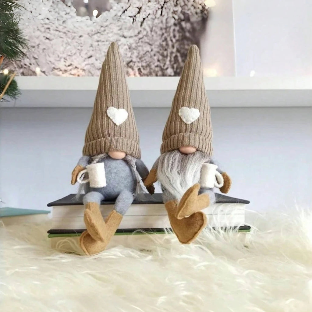 Gnome de Noël tricoté en peluche