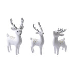 Lot de 3 rennes blancs miniatures