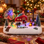 Village de Noël animé – caravane et patineurs