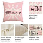 Housse de coussin de Noël rose – 45 x 45 cm