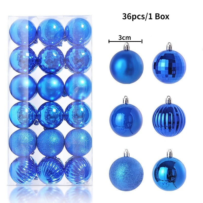 Boules de Noël brillantes – lot de 24 ou 36 (3 cm)