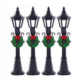 Lot de 4 lampadaires miniatures de Noël