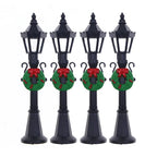 Lot de 4 lampadaires miniatures de Noël