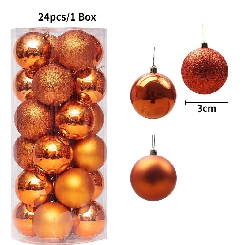 Boules de Noël brillantes – lot de 24 ou 36 (3 cm)