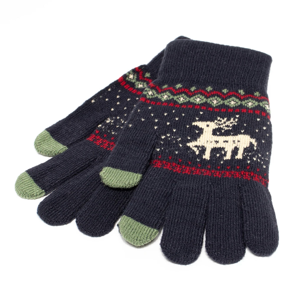 Gants de Noël en tricot – Motif cerf