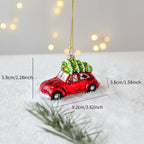 Suspension de Noël en verre peint (Père Noël, bonhomme de neige…)