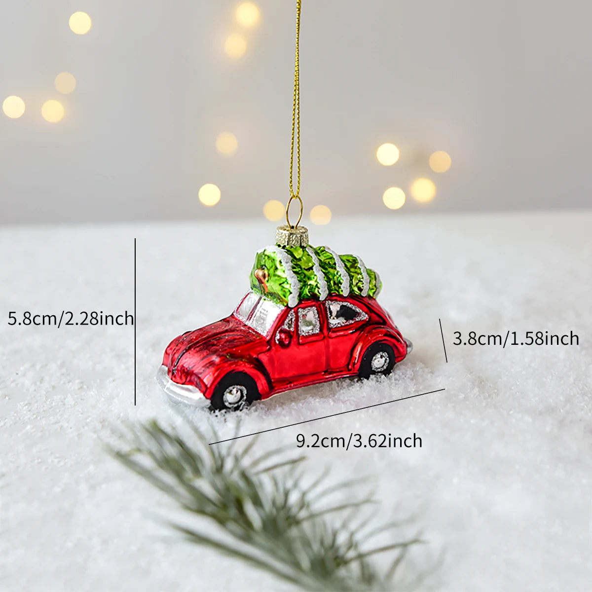 Suspension de Noël en verre peint (Père Noël, bonhomme de neige…)