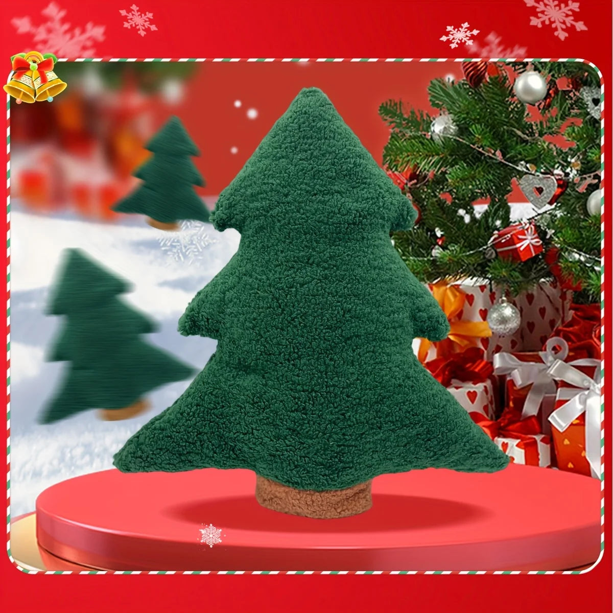 Petit coussin Sapin de Noël en peluche