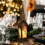 Lanterne église lumineuse de Noël