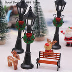 Lot de 4 lampadaires miniatures de Noël