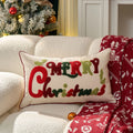 Housse de coussin de Noël brodée colorée
