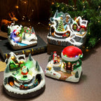 Scène de Noël lumineuse et tournante en résine (17 modèles)