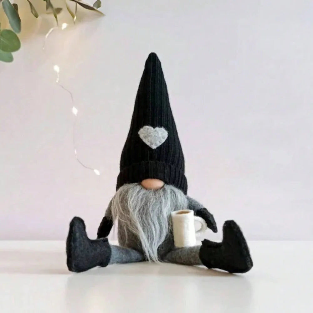 Gnome de Noël tricoté en peluche