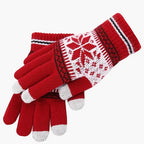 Gants de Noël brodés Flocons de neige – Tactiles