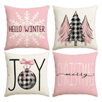 Housse de coussin de Noël rose – 45 x 45 cm