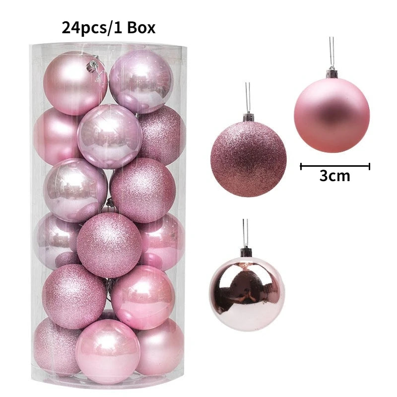 Boules de Noël brillantes – lot de 24 ou 36 (3 cm)