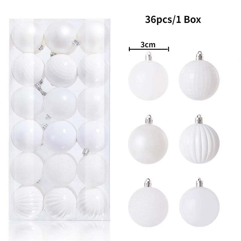 Boules de Noël brillantes – lot de 24 ou 36 (3 cm)