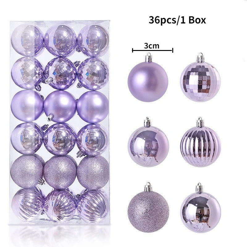 Boules de Noël brillantes – lot de 24 ou 36 (3 cm)