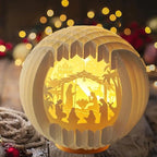 Lanterne lumineuse Nativité en papier découpé