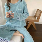 Pyjama velours corail – Bleu clair