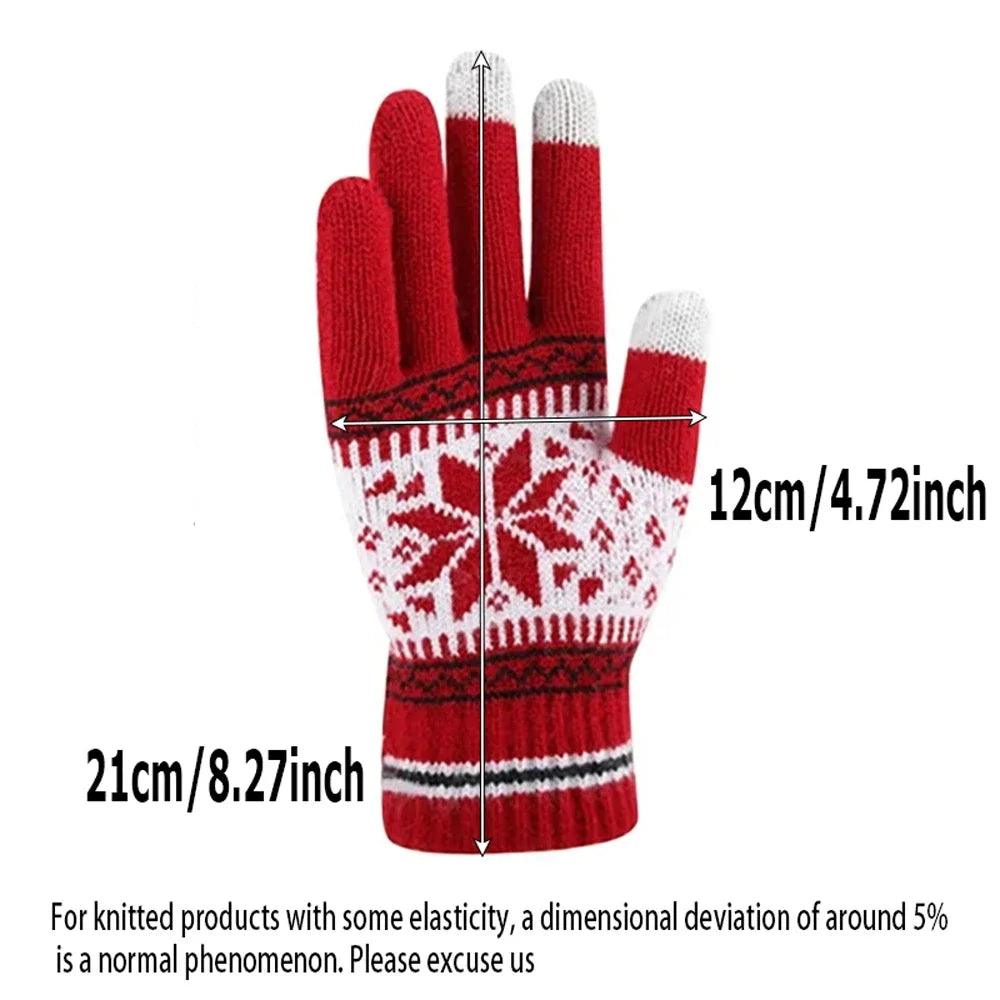 Gants de Noël brodés Flocons de neige – Tactiles