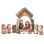 Crèche de Noël 12 santons et étable lumineuse