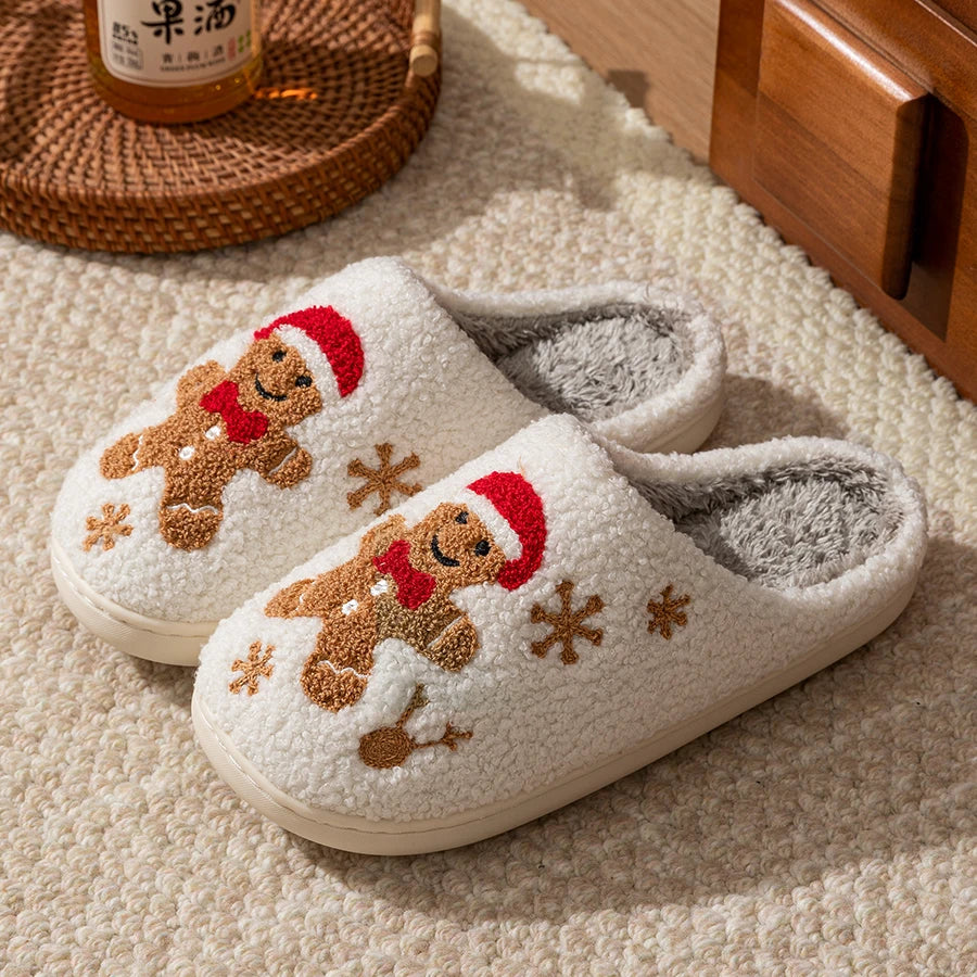Chaussons de Noël Pain d'Épices brodés