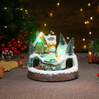 Scène de Noël lumineuse et tournante en résine (17 modèles)