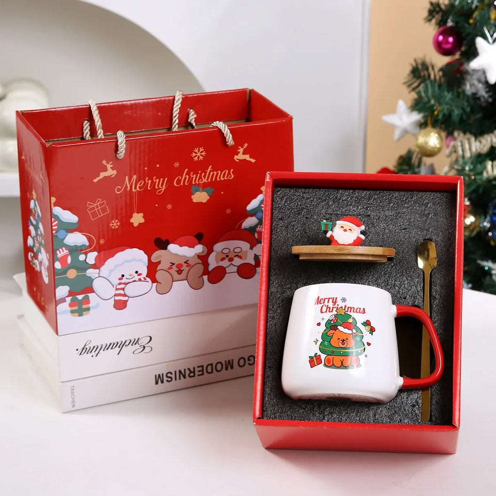 Coffret Tasse de Noël avec couvercle et cuillère