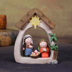 Crèche de Noël 12 santons et étable lumineuse