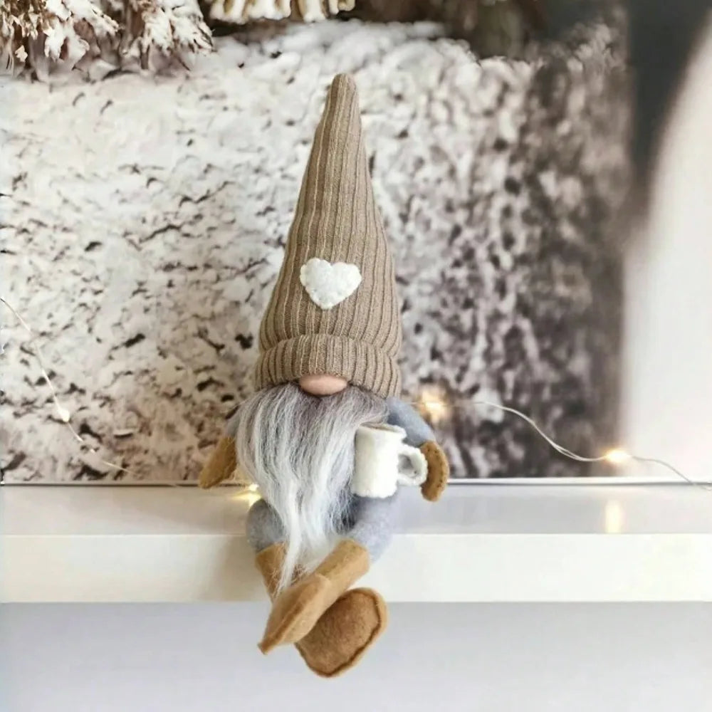 Gnome de Noël tricoté en peluche