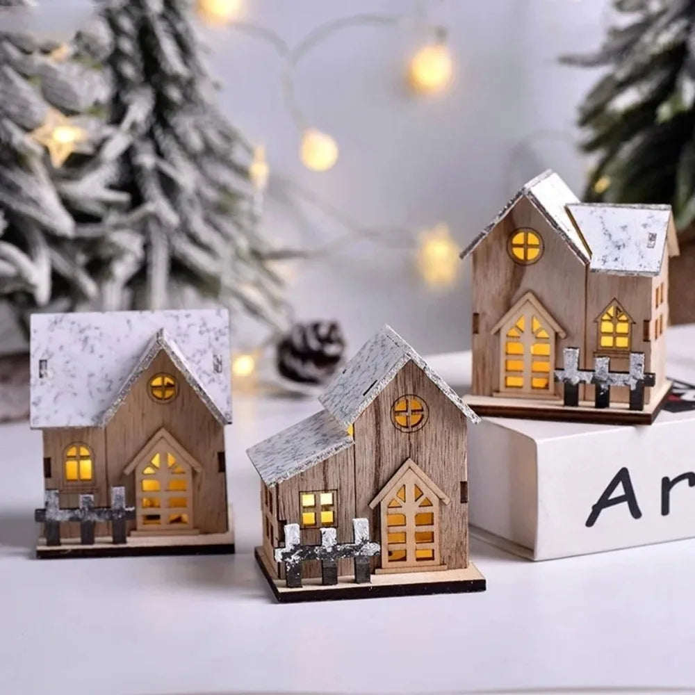 Maisonnette en bois lumineuse LED