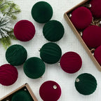 Boules de Noël en velours – lot de 12 (6 cm)