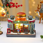Scène de Noël lumineuse et tournante en résine (17 modèles)