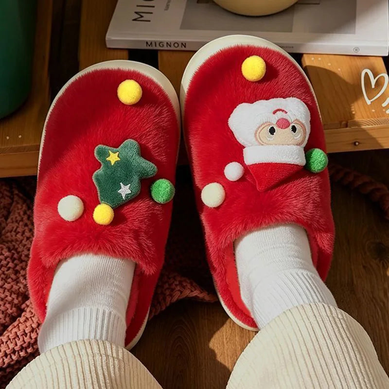 Chaussons de Noël en peluche – Semelle souple