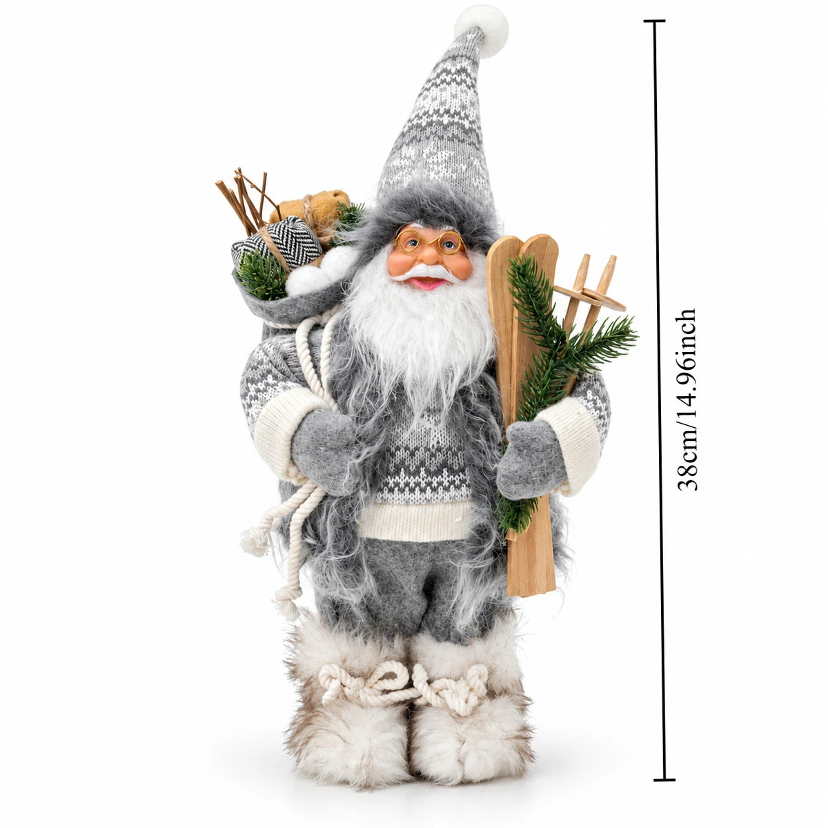 Poupée Père Noël debout en peluche