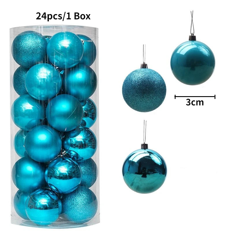 Boules de Noël brillantes – lot de 24 ou 36 (3 cm)