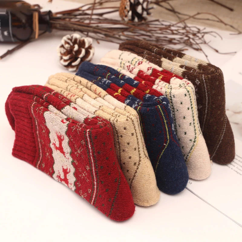 Lot de 5 paires de chaussettes de Noël – Motifs cerf