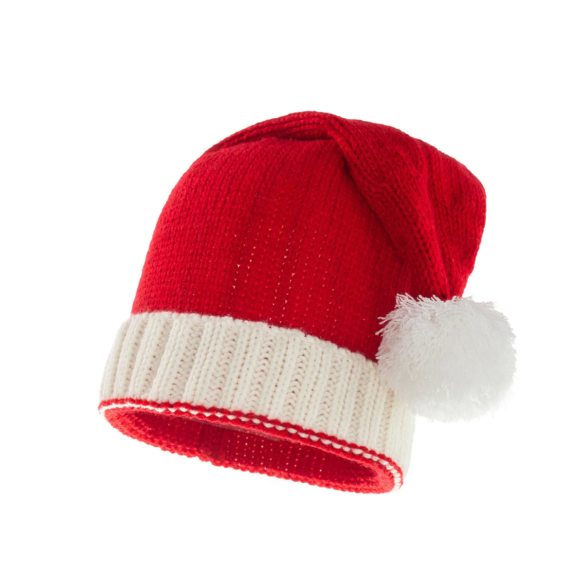 Bonnet de Père Noël en tricot à pompon