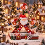 Grande roue de Noël animée, musicale et lumineuse